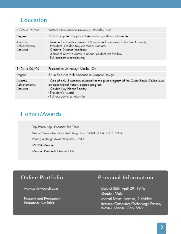 Resume - Page 3